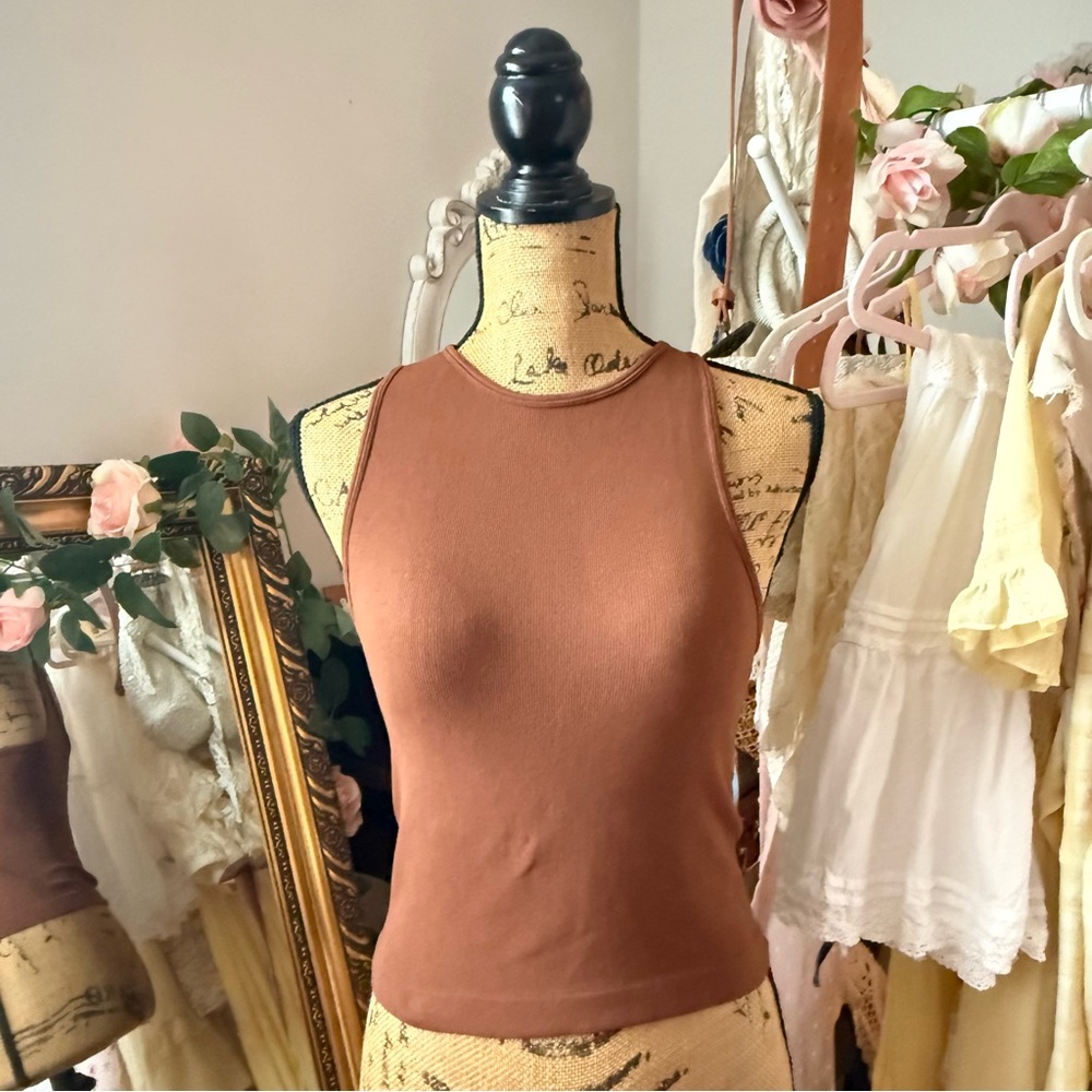 Three Bird Nest Milk Chocolate Brown Racerback Tank Top